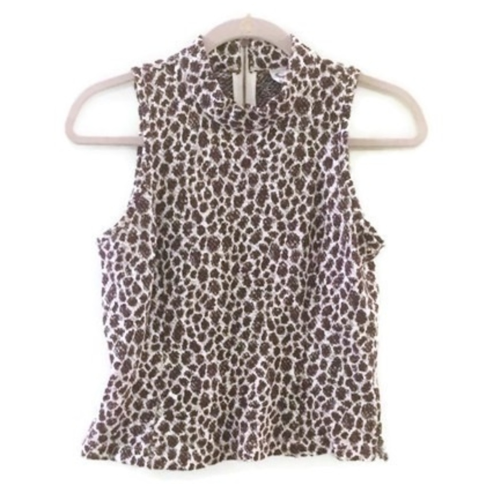 ANTHRO AKEMI+KIN metallic leopard sleeveless top